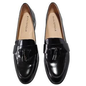 Via Spiga Amica Patent Leather Loafers Black size 9